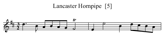 Lancaster Hornpipe  [5] - staff notation