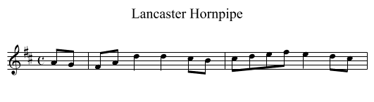 Lancaster Hornpipe - staff notation