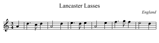 Lancaster Lasses - staff notation