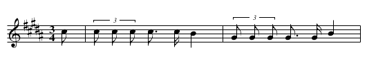 Lance Dance Song (b) - staff notation