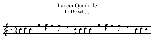 Lancer Quadrille - staff notation
