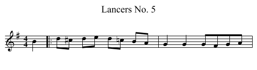 Lancers No. 5 - staff notation