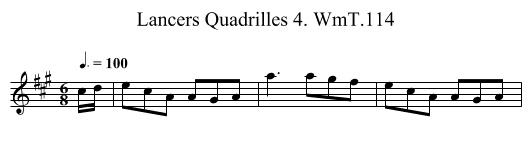 Lancers Quadrilles 4. WmT.114 - staff notation