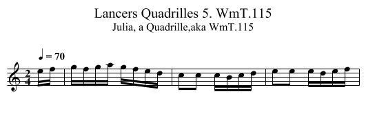 Lancers Quadrilles 5. WmT.115 - staff notation