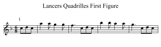 Lancers Quadrilles First Figure - staff notation