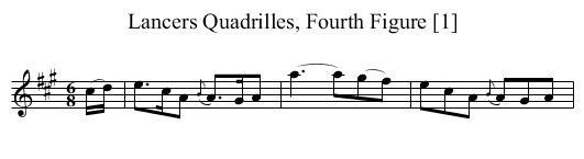 Lancers Quadrilles, Fourth Figure [1] - staff notation