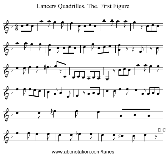 Lancers Quadrilles, The. First Figure - staff notation