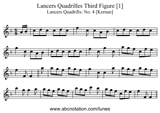 Lancers Quadrilles Third Figure [1] - staff notation