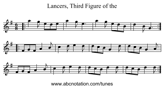 Lancers, Third Figure of the - staff notation