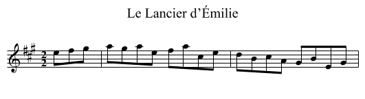 Lancier d’Émilie, Le - staff notation