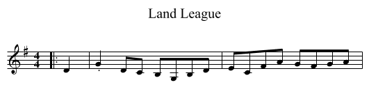 Land League - staff notation