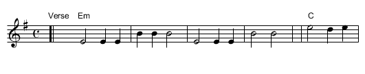 Land of the Silver Birch - staff notation