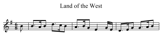 Land of the West - staff notation