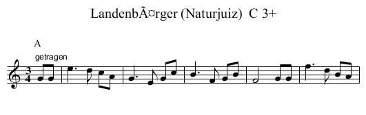 LandenbÃ¤rger (Naturjuiz)  C 3+ - staff notation