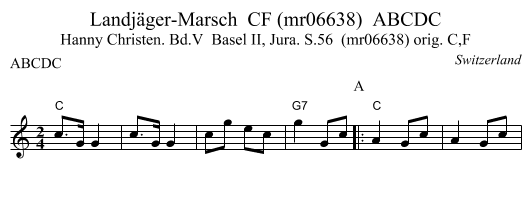 Landjäger-Marsch  CF (mr06638)  ABCDC - staff notation