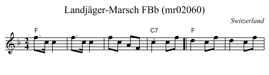 Landjäger-Marsch FBb (mr02060) - staff notation