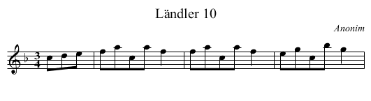 Ländler 10 - staff notation