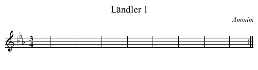 Ländler 1 - staff notation
