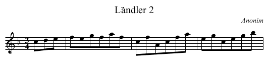 Ländler 2 - staff notation