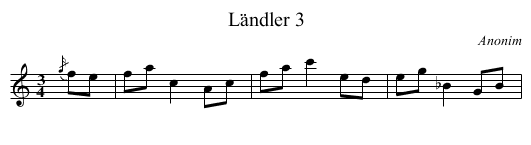 Ländler 3 - staff notation