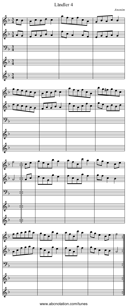 Ländler 4 - staff notation