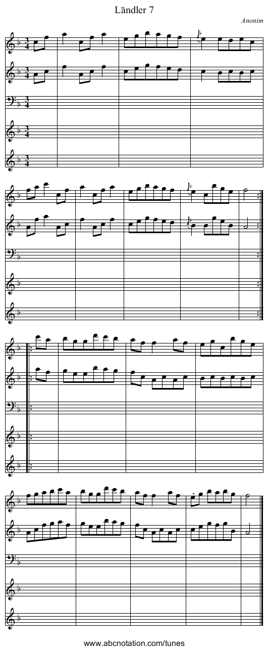 Ländler 7 - staff notation