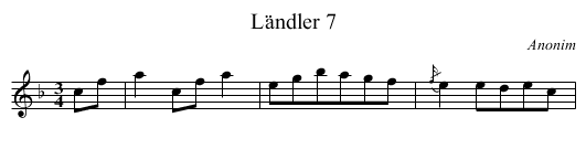 Ländler 7 - staff notation