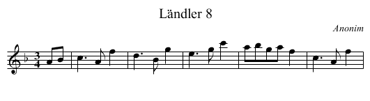 Ländler 8 - staff notation