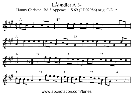 LÃ¤ndler A 3- - staff notation