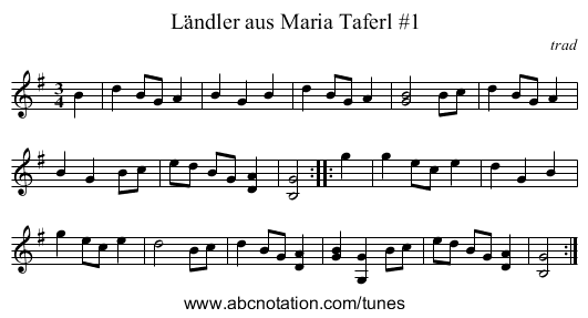 Ländler aus Maria Taferl #1 - staff notation
