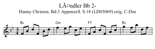 LÃ¤ndler Bb 2- - staff notation