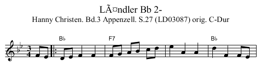 LÃ¤ndler Bb 2- - staff notation