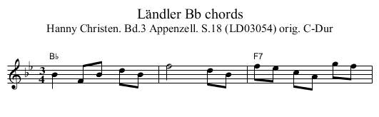 Ländler Bb chords - staff notation