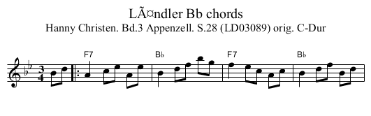 LÃ¤ndler Bb chords - staff notation