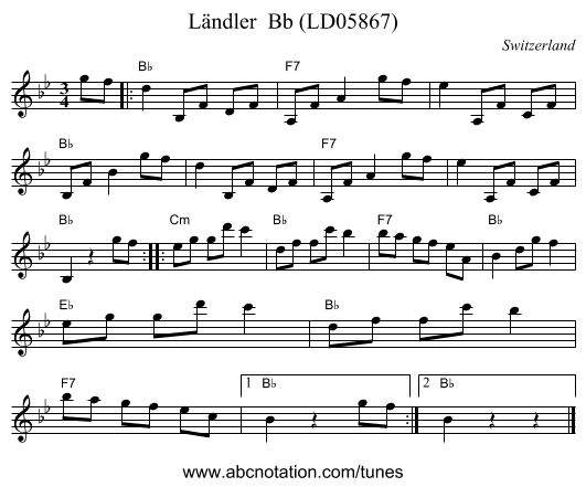 Ländler  Bb (LD05867) - staff notation