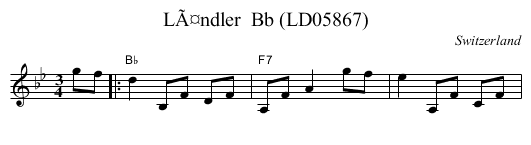 LÃ¤ndler  Bb (LD05867) - staff notation