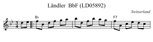 Ländler  BbF (LD05892) - staff notation