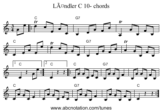 LÃ¤ndler C 10- chords - staff notation
