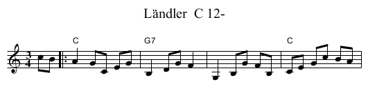 L&auml;ndler  C 12- - staff notation