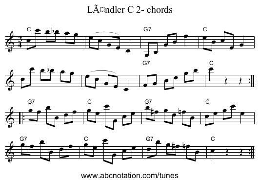 Ländler C 2- chords - staff notation