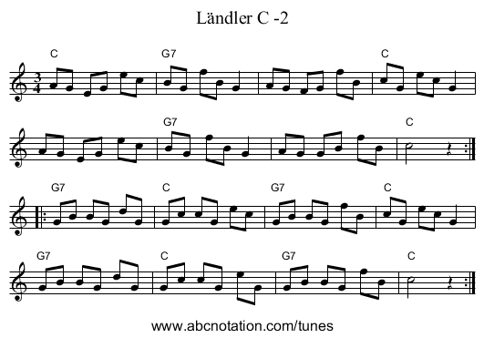 Ländler C -2 - staff notation