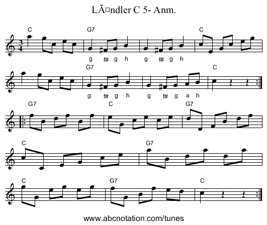 Ländler C 5- Anm. - staff notation