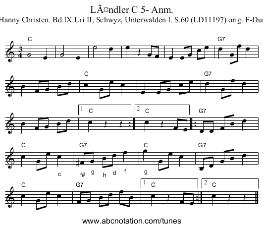 Ländler C 5- Anm. - staff notation