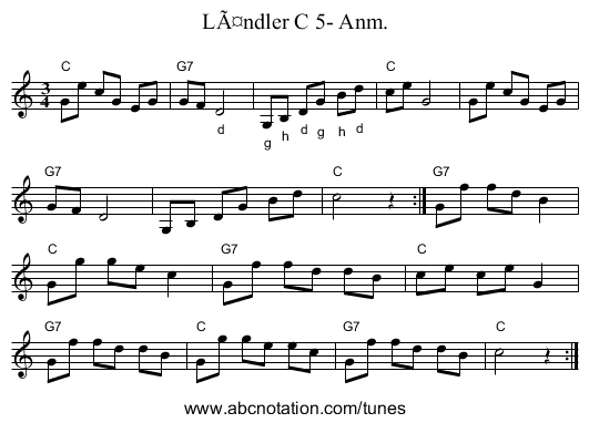 Ländler C 5- Anm. - staff notation