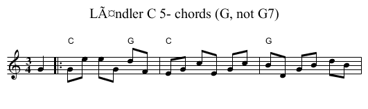 LÃ¤ndler C 5- chords (G, not G7) - staff notation