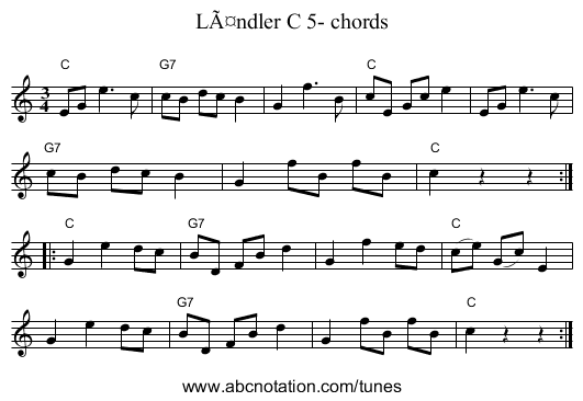 LÃ¤ndler C 5- chords - staff notation