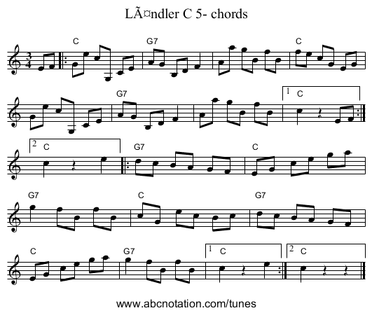 LÃ¤ndler C 5- chords - staff notation