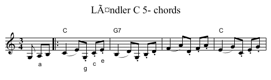 LÃ¤ndler C 5- chords - staff notation