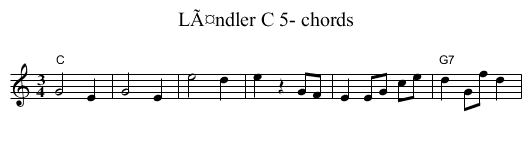 LÃ¤ndler C 5- chords - staff notation