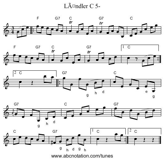 LÃ¤ndler C 5- - staff notation